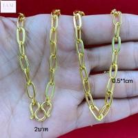 ราคา สร้อยคอทองลายโซ่ฝรั่ง น้ำหนัก2บาท น้ำหนัก1บาท ยาว24นิ้ว สร้อยคอทองห้อยพระ สร้อยคอทองชุบ พร้อมตลับแดงใส่ทอง (17161387397)