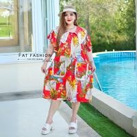 ราคา ต้อนรับเทศกาลสงกรานต์ F368 เดรส สาวอวบ ลายดอก อกได้ถึง58 หน้าผ้า60 (21510887197)