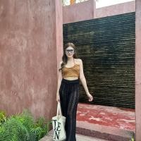 ราคา MesubShop กางเกงโครเชต์ ผ้าลายถัก ไหมนุ่มมากก ไม่ย้วย กางเกงถัก กางเกงไหมพรม กางเกงขายาว Bikini กางเกง โคเช K403B (14359094836)