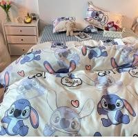 ราคา ชุดเครื่องนอน ชุดผ้าปูที่นอน ผ้าปูที่นอนลายการ์ตูน สติช Stitch ผ้านวม ผ้าปูที่นอน พร้อมผ้านวมครบชุด 6ฟุต 5ฟุต 3 5ฟุต บริการปลายทาง (19948898798)