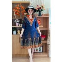 ราคา เดรสโบฮีเมี่ยน พิมพ์ลายผ้าสปัน ชุดเดรสสั้น 3สี สินค้าพร้อมส่งค่ะ (19790851833)