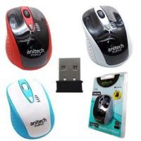 ราคา เมาส์ไร้สาย Anitech รุ่น W214 MOUSE WIRELESS เมาส์ไร้สาย ไร้เสียง (7547380783)
