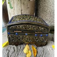 ราคา หีบไม้ จิ๋ว หีบสมบัติ15x10x10cm รมดำ ทอง กล่องไม้ กำปั่น ทรงหีบฟาโรห์ หีบใส่ของ หีบใส่เงิน เรียกทรัพย์ ใส่เครื่องประดับเดินเส้นแต่งกระจกสี (9628243763)