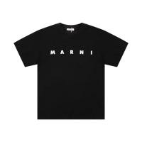 ราคา คอกลมโลโก้ MARNI ขนาดไมโครสำหรับผู้หญิงแขนสั้นเสื้อยืดพิมพ์ลายตัวอักษรทรงหลวมลำลองแขนสามส่วนของผู้ชายฤดูร้อน (20058402403)