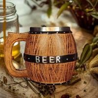 ราคา พร้อมส่ง แก้วเบียร์ ยักษ์ 550 ml Beer Mug ALE mug แก้วเบียร์ย้อนยุค แก้วเหล้าไม้ เบียร์ถัง แก้วปาร์ตี้ Party Craft Beer (11241559756)