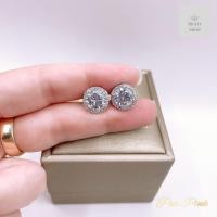 ราคา ต่างหูเพชรเม็ดใหญ่ไซต์3กะรัตล้อมเพชรสีทองขาว สวยหรู (21384929207)