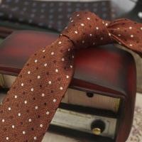 ราคา เนคไทแนวศิลปะสำหรับผู้ชายสีกาแฟสีน้ำตาลแดงขนาดธุรกิจ8ซม (19843162446)