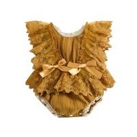 ราคา ชุดรอมเปอร์แขนยาวสำหรับลายดอกไม้เด็กผู้หญิงชุดจั๊มสูทลูกไม้ฤดูร้อนรอมเปอร์ผูกโบว์ลำลองสำหรับเด็กวัยหัดเดิน (17380073871)