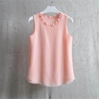 ราคา ↂ Woherb 21 Colors Solid Ruffle Chiffon Blouse Women 2023 Summer Fashion Vest Blusas Casual Loose Sleeveless Ladies Tops Shirt (16083412878)