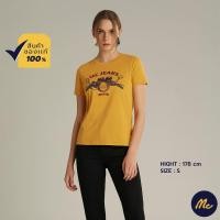 ราคา Mc Jeans เสื้อยืดแขนสั้นผู้หญิง คอกลม สีเหลือง Biker Collection MTSZ909 (19501883678)