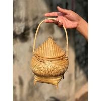 ราคา ตะกร้าไม้ไผ่ ตะกร้าสานภูไท ไผ่ผสมหวาย หิ้วเป็นตะกร้า กระเป๋าใส่เงิน มือถือได้ (21404108528)