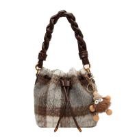 ราคา กระเป๋าสะพายไหล่ของผู้หญิงผ้าขนสัตว์ลายสก๊อตย้อนยุคกระเป๋าทรงขนมจีบแบบพกพากระเป๋าสะพายข้างอเนกประสงค์ (21525238874)