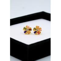 ราคา ต่างหูดอกไม้ พลอยนพเก้า 1 คู่ ถ่ายจากสินค้าจริง MILINTA JEWELRY Flower Earring ต่างหูเพชรCZ ต่างหู ตุ้มหู ตุ้มหูเพชร ต่างหูหุ้มทอง ฟรีตลับทองทุกคู่ (21654591154)