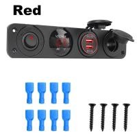 ราคา ที่ชาร์จไฟ USB แบบคู่พร้อมสวิตช์โยก12V ที่ชาร์จไฟกันฝุ่นกันน้ำ4 in 1ที่จุดบุหรี่ในรถ (21654139152)