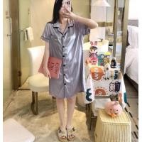 ราคา ชุดนอนซาติน กระโปรงแขนสั้น สีพื้น ใส่สบาย (7663867873)