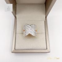 ราคา แหวนเพชรหน้ากว้างทรงไขว้ประดับเพชรหกแถวขนาดฟรีไซค์ (21602376283)