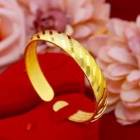 ราคา Everhoney Luxury Chunky 6Mm Gold Bangle Open Cuff Bracelets For Women Girls (16236574048)