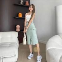 ราคา ᴠɪᴠɪᴀɴ กระโปรงยีนส์คาโก้ ผ่าหน้า กระเป๋าคาโก้ ผ้ายีนส์ยืด งานป้ายChuu 5kg (21583315599)