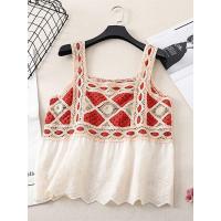 ราคา CC19 แฟชั่นเสื้อลุกไม้ เสื้อถักต่อชายเสื้อ เสื้อลูกไม้สวยๆ เสื้อกล้ามถักปักลายสวยๆ เสื้อผ้าสไตล์เกาหลี (19559335455)