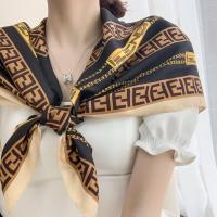 ราคา ผ้าคลุมไหล่ ผ้าพันคอ ขนาด 90x90 cm ผ้าคาดอก ผ้าโพกหัว ลายเฟนดิ ผ้าคลุมไหล่ซาติน ผ้าพันคอผู้หญิง ฮิญาบ ผ้าคลุมหัว scarf shalw hijab (10902558595)