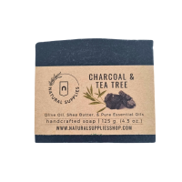 ราคา Charcoal Tea Tree Natural Handmade Soap สบู่แฮนด์เมดธรรมชาติ ชาโคล์และทีทรีออย กลิ่นหอมจากน้ำมันหอมระเหยแท้ by Natural Supplies (21519287371)