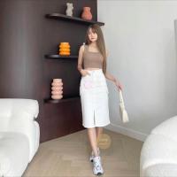 ราคา ᴠɪᴠɪᴀɴ กระโปรงยีนส์คาโก้ ผ่าหน้า กระเป๋าคาโก้ ผ้ายีนส์ยืด งานป้ายChuu 5kg (21583315586)