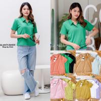ราคา GI ANTS NARA 19 SHOP เสื้อยืดคอปกสไตล์สาวเกาหลี ผ้าย่น งานป้ายแท้ (15147977591)