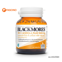 ราคา Blackmore Bio C Acerola Plus 1500mg แบล็คมอร์วิตามินซี วิตามินซีเข้มข้น แบบ 40 เม็ด (13925542370)