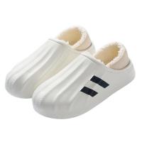 ราคา Cyprus EVA รองเท้าแตะกันน้ำกลางแจ้งในบ้านรองเท้าแตะผ้าฝ้ายส้นสีดำ ขาวลายทาง (20669898317)