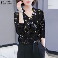 ราคา Esolo ZANZEA เสื้อคอวีแขน3 4สำหรับสาวออฟฟิศเสื้อเสื้อเชิ้ตพลัสไซส์เสื้อผู้หญิงแบบหรูหราคอวีสำหรับสาวออฟฟิศ (21381400168)