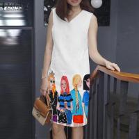 ราคา Esolo ZANZEA เดรสแขนกุดสำหรับผู้หญิง 7แขนกุดพิมพ์ลายดอกไม้เดรสฤดูร้อนลำลองฤดูร้อนชุดเดรสคอวี (21209528245)