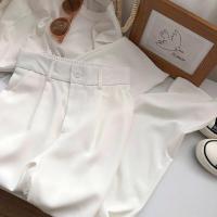 ราคา Plus Size Suit Pants For Women 2022 Korean Style High Waist Loose Casual Cropped Pants For Work (15285408037)
