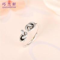 ราคา COD Qiaolanxuan silver plated womens retro old knotted ring dyed black students weaving wholesale (18845652769)