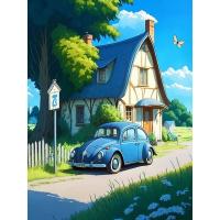ราคา ภาพวาดระบายสีด้วยตัวเลขขนาด40X50ซม สีอะคริลิคผ้าใบวาดภาพ Tianye ภาพวาดรถของขวัญส่วนบุคคล (20998318365)