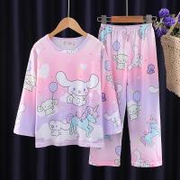 ราคา Sanrio Kuromi Melody Cinnamoroll แขนยาวเซ็ตชุดนอนน่ารักสำหรับเด็ก Pakaian Rumahan ของขวัญเสื้อผ้าลำลอง (21276735565)