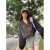 ราคา พร้อมส่ง เสื้อคลุมผ้าร่ม ฮู้ดแขนยาว เสื้อแจ็คเก็ต งานฟรีไซส์ อก40 เสื้อกันแดด กันลม เสื้อแฟชั่น ใส่สบาย (20052474652)