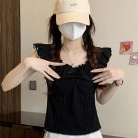 ราคา IEF เสื้อชั้นในสตรีสไตล์ฝรั่งเศสผูกโบว์เข้ารูปพอดีเสื้อแขนกุดผ้าฝ้าย (21644144145)
