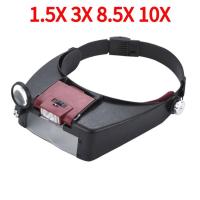 ราคา แว่นขยายหัวพร้อมแว่นขยาย2ไฟ LED สำหรับการอ่านนาฬิกาแฟชั่นการซ่อมแซม1 5X 6X 8X (20684403641)