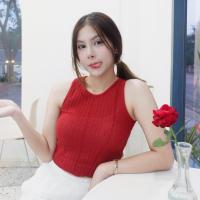 ราคา SpinnyHouse ครอปเสื้อกล้าม ผ้าไหมพรมบาง ถักทอลายฉลุ ผ้ายืดไม่หนาใส่สบาย แต่งแมตช์ลุคง่ายมาก รุ่น แตงไทย (21590452069)