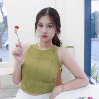 ราคา SpinnyHouse ครอปเสื้อกล้าม ผ้าไหมพรมบาง ถักทอลายฉลุ ผ้ายืดไม่หนาใส่สบาย แต่งแมตช์ลุคง่ายมาก รุ่น แตงไทย (21590452066)