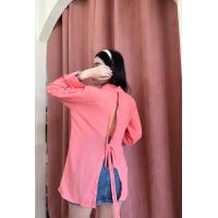 ราคา เสื้อเชิตชีฟองผูกโบว์ด้านหลัง งานสวย ใส่สบาย K7693 (18919236781)