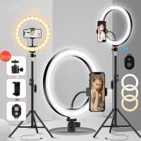 ราคา ขายส่ง ไฟไลฟ์สด วงแหวนLED ไฟแต่งหน้า ชุดไฟไลฟ์สดไฟLed พร้อมขาตั้งปรับได้3สี 10ระดับ ขาตั้งโทรศัพท์ (19148137173)