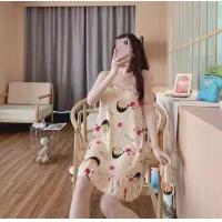 ราคา 195 ชุดนอนกระโปรง พิมลาย แฟชั่นเกาหลี สายเดี่ยว มีพร้อมผ้าปิดตา (7489072595)