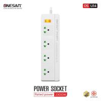 ราคา ปลั๊กไฟ ONESAM รุ่น OS U14 PLUGTHAI เต้ารับ 4 ช่อง 2300W มีสวิตซ์ ยาว 25 เมตร สีขาว (21367484467)