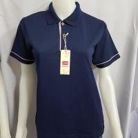 ราคา SAMPOLO NA เสื้อโปโลสีกรมปกขลิบขาว ชายมีกระเป๋า หญิงไม่มีกระเป๋า เสื้อคอปกสีกรม (8081655820)