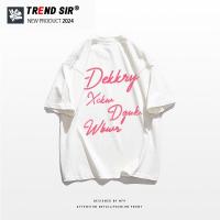 ราคา TrendSirมาใหม่ ลายเยอะเสื้อยืดเกาหลี เสื้อยืด oversize 100 cotton ตัวอักษรสีชมพู M 3XL (21416952640)