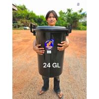 ราคา ถังน้ำ 2224 GL หูล็อคแน่น สีดำ ขนาดใหญ่ ถังพลาสติก ถังน้ำพลาสติกมีฝา ถังแกลลอน แข็งแรง หนา (21623340126)