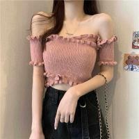 ราคา พร้อมส่ง เสื้อปาดไหล่ เสื้อเปิดไหล่ สม็อกไขว้หน้า งานสวยผ้า ใส่นุ่มสบายไม่คัน เสื้อไหมพรมปาดไหล่ (21567838193)