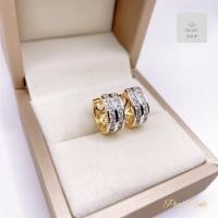 ราคา ต่างหูห่วงเพชรสองแถวฝังสอดรุ่นไฮโซ (21404728804)