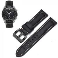 ราคา สายหนัง20มม สำหรับ Omega แบบนาฬิกาดวงจันทร์กำไลข้อมือหนังวัวแนววินเทจ20 22 24 26มม สายนาฬิกาปล่อยแบบเร็ว (20877750102)
